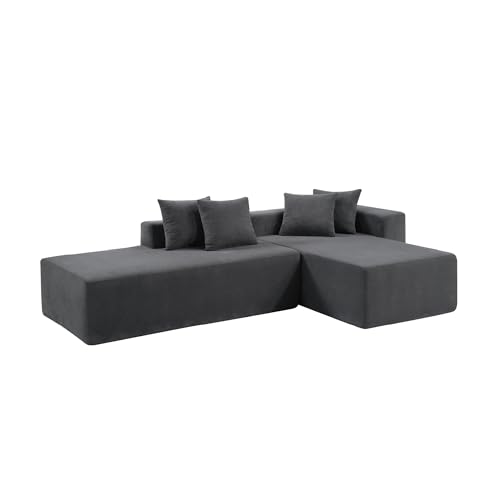 VidaNaticle 95" Boneless Modular Sectional Cloud Couch, Beige