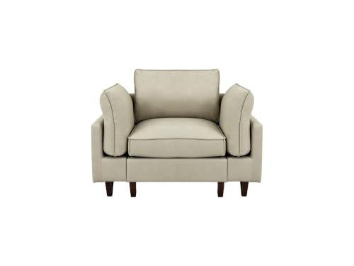 126.3" Oversized L Shaped Sectional Couches for Living Room, 4-Seat Modular Sectional Sofa Set Leather Cloud Couch, Modern Beige Extra Large Deep Seat Couch with Removable Ottoman