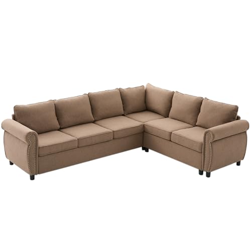 106.5'' Sectional Sleeper Sofa Bed, Flannel Pull Out Couch Mattress, Green