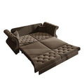 100'' Sleeper Sofa Bed California King, Velvet Chesterfield Couch, Beige