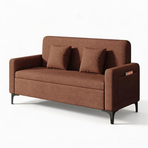 Upholstered Reception Sofa, Fabric Waiting Room Couch with Hidden Storage