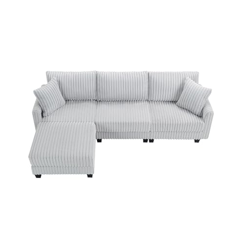 VidaNaticle 95" Boneless Modular Sectional Cloud Couch, Beige