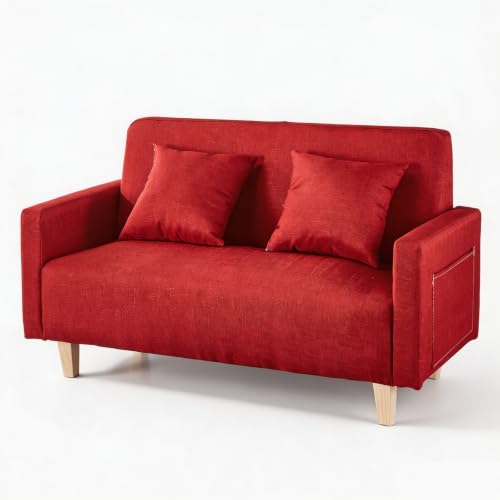 Upholstered Reception Sofa, Fabric Waiting Room Couch with Hidden Storage