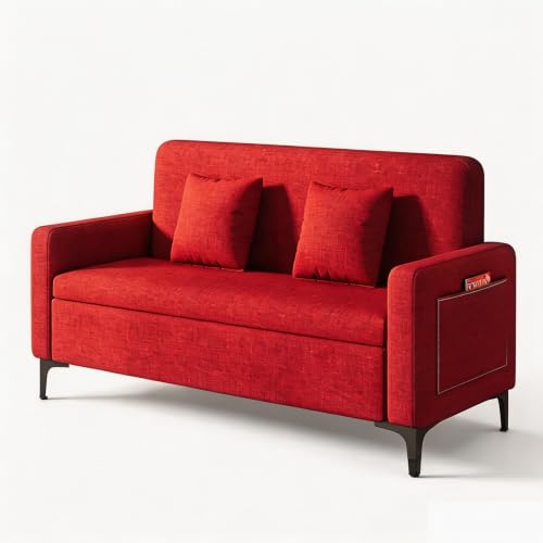 Upholstered Reception Sofa, Fabric Waiting Room Couch with Hidden Storage