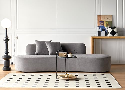 WILLIAMSPACE 132" Oversize Curved Sofa Couch for Living Room, Modern Luxury 2 Pieces Upholstered Cloud Sofa Curved Couch with Half Moon Design, Velvet 6 Seater Sofa for Apartment, No Assembly, Orange