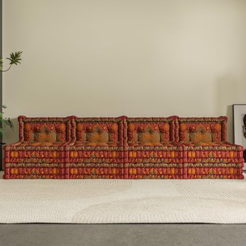 WOWMAX 3 Sets Floor Sofa Couch Bed Convertible Lazy Sofa Sleeper Bed, Floor Chair Bed Mattress Oversized Floor Pillow Ideal for Reading & Gaming, Home Decoration, Deep Blue