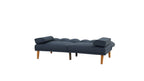 Tidyard Navy Polyfiber Adjustable Sofa with Solid Wood Legs, Contemporary Convertible Couch for Living Room, Includes Extra Cushion, 7? x 3? Chaise Not Included