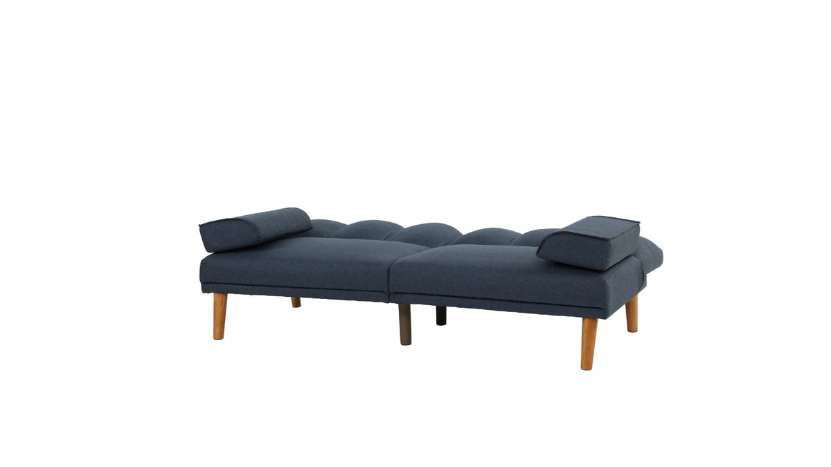 Tidyard Navy Polyfiber Adjustable Sofa with Solid Wood Legs, Contemporary Convertible Couch for Living Room, Includes Extra Cushion, 7? x 3? Chaise Not Included