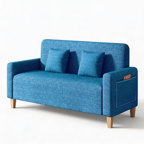 Upholstered Reception Sofa, Fabric Waiting Room Couch with Hidden Storage