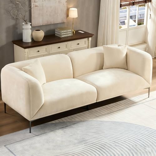 WILLIAMSPACE 66" Modern Velvet Curved Sofa Couch for Living Room, Nomad