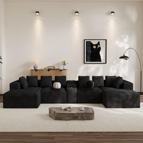131" Oversized U-Shaped Cloud Sectional Sofa with Double Chaise, Blue