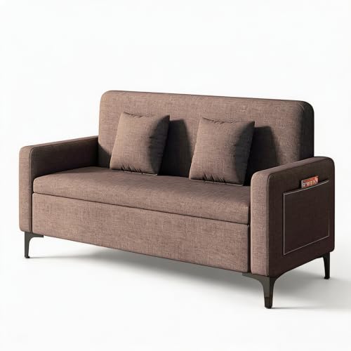 Upholstered Reception Sofa, Fabric Waiting Room Couch with Hidden Storage