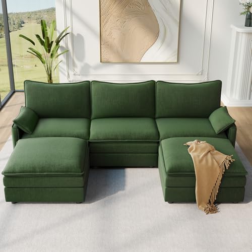 Vesgantti 101" V-Shaped Cloud Sofa Sectional, 7 Seat Corner Couch, Black