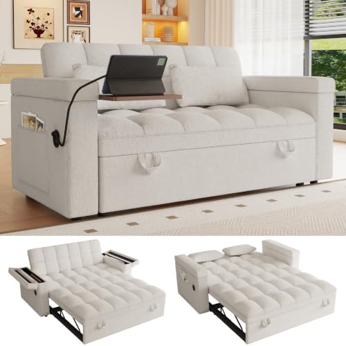 108”Pull Out Sofa Bed, U Shaped Sleeper Sofa for Living Room, Black