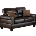 Tidyard Faux Leather 2-Piece Sofa Set with Loveseat, Contemporary Plush Couch for Living Room, Espresso Double Barrel Design, Includes Pillows