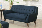 Wallace & Bay Browning Blue Loveseat with Deep Tufting and Stitching Details