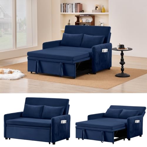 100" Modular Sectional Sleeper Sofa with Pull Out Bed/Side Table/USB Charging/Storage Chaise, Comfy Convertible Cloud Couch, U Shaped 7 Seat Corduroy Sofa with Cup Holders,Green
