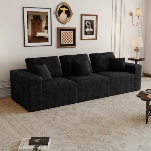 106.30 * 106.30" Modular sectional Sofa seat,Upholstered Compressed Couch for Living Room,Bedroom,Apartment,No Assembly Required,5 PC Free Combination (Black -)