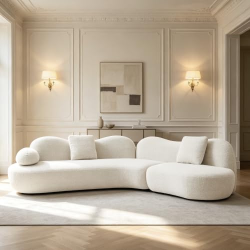 WILLIAMSPACE 66" Modern Velvet Curved Sofa Couch for Living Room, Nomad
