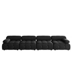 WJShome Modular Sectional Sofa, 103.95 inch Convertible Sofa Couch,Velvet 4 Seater Minimalist Couch for Living Room, Modern Large Free Combination Living Furniture Sets,Beige (Black, 4 Seater)