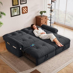 77.2" Convertible Sofa Bed, 2-in-1 Loveseat Pull Out Sleeper Couches