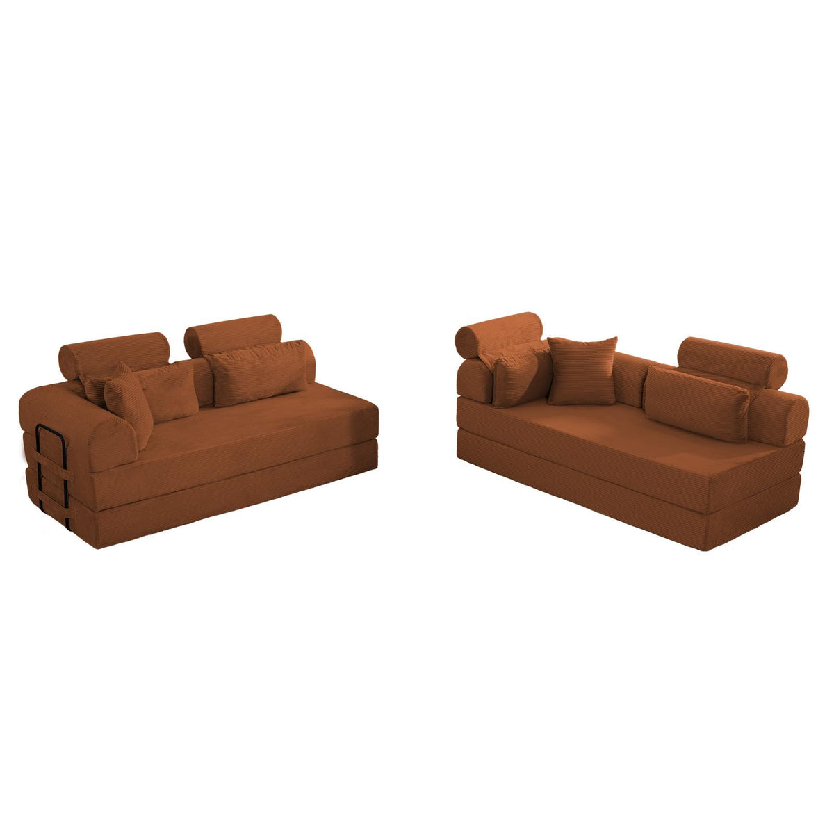 106" L-Shape Corduroy Sectional Sofa, Convertible Couch with Chaise