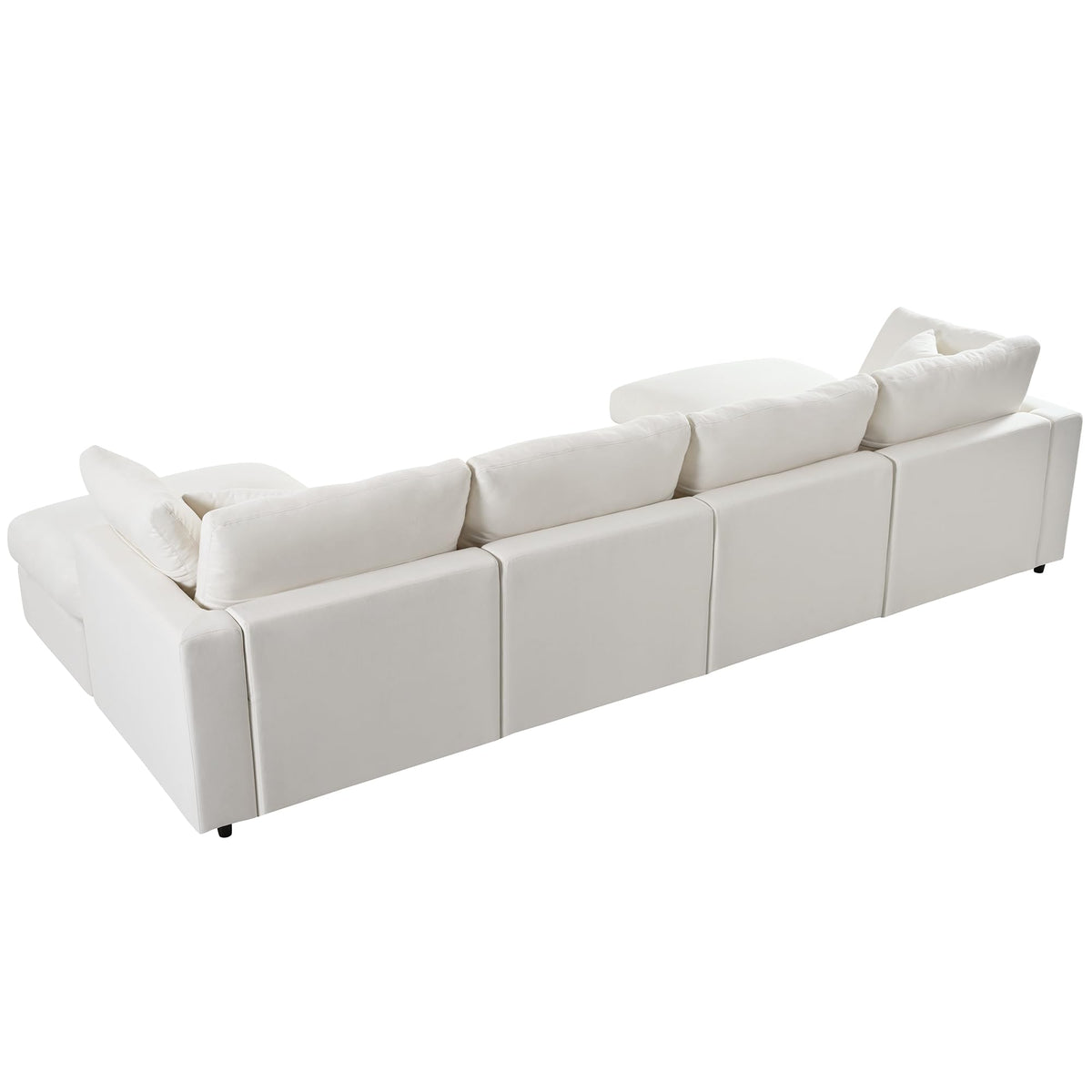 130-Inch Oversized U-Shaped Symmetrical Sectional Cloud Sofa,Modern 6 Seat Convertible Modular Cloud Sofa Couch with 4 Pillows and Movable Ottomans for Living Room