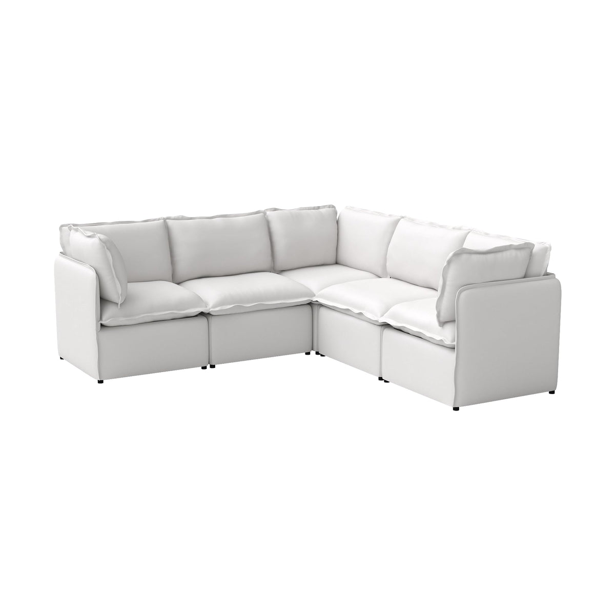 WJShome 5-Seater Cloud Modular Sofa Sectional Living Room Couch, Khaki