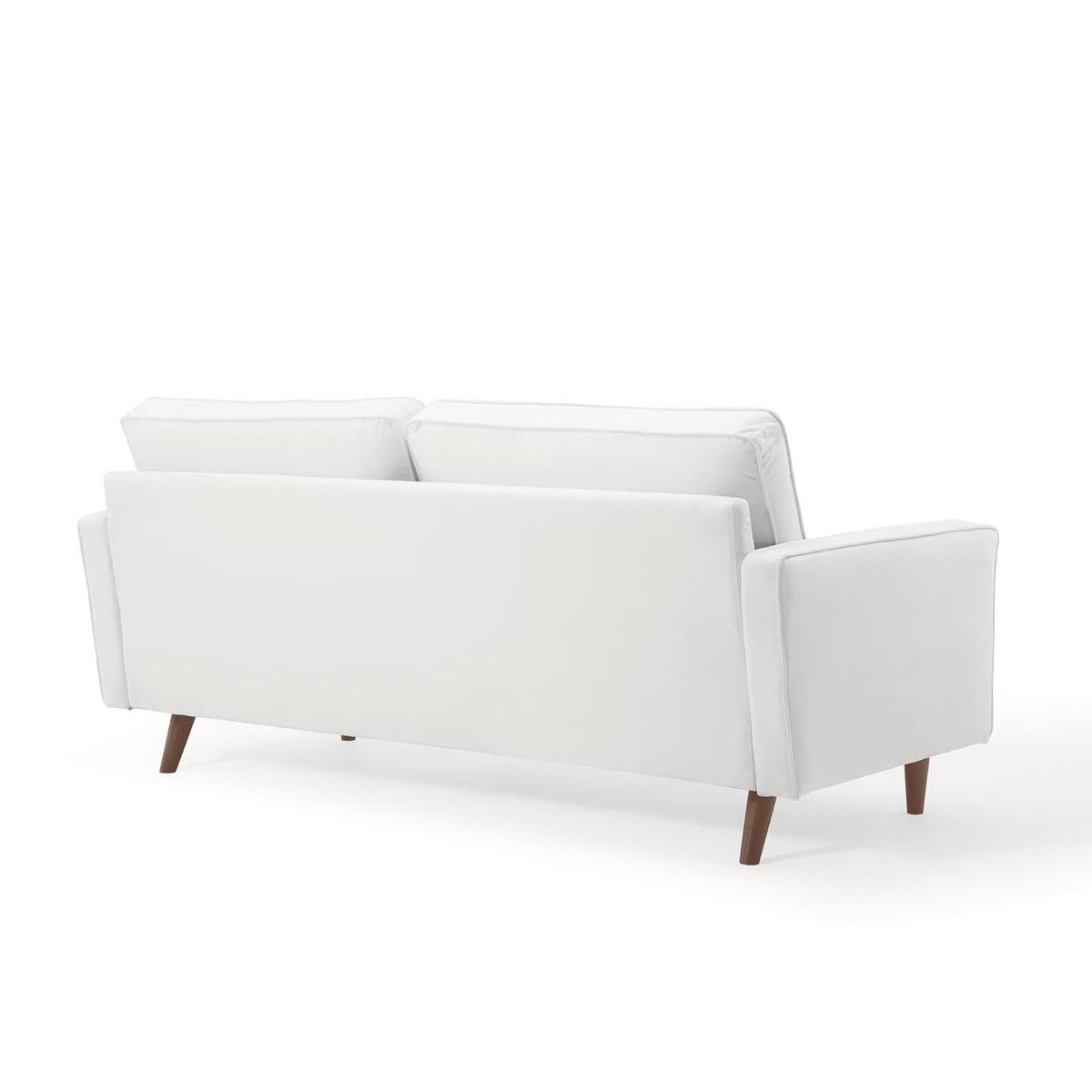 Valour 73 Inch Width Performance Velvet Sofa White Mid Century