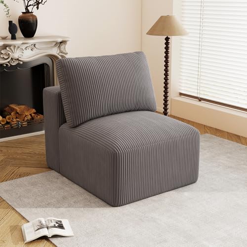 79" Modular Sectional Sofa, Cloud Couch Loveseat Memory Foam Boneless Couch with Chaise, Cozy Upholstered Corduroy Floor Couch, No Assembly Required Living Room Furniture for Apartment, Beige
