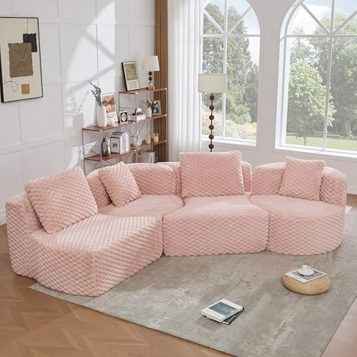 109.4'' Curved Modular Sectional Sofa, Round Sofa with Soft Upholstery