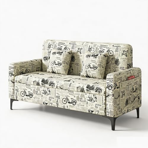 Upholstered Reception Sofa, Fabric Waiting Room Couch with Hidden Storage