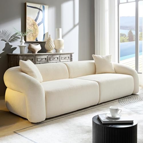 103" Luxury Curved Sofa, Modern Sectional Couches for Living Room, Brown