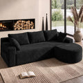 107" U-Shaped Modular Boneless Sectional Sofa with Curved 2 Ottomans, Camel