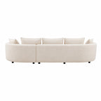 124.8" Modern Curved Sectional Sofa with Chaise, Upholstery Boucle Sofa with Pillows,Sectional Couch for Living Room - (Beige,Right Hand Facing)