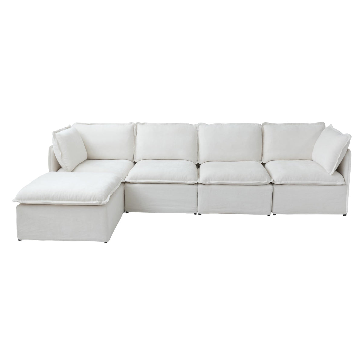 WJShome 5-Seater Cloud Modular Sofa Sectional Living Room Couch, Khaki