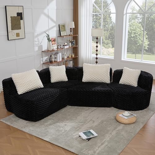 109.4'' Curved Modular Sectional Sofa, Round Sofa with Soft Upholstery