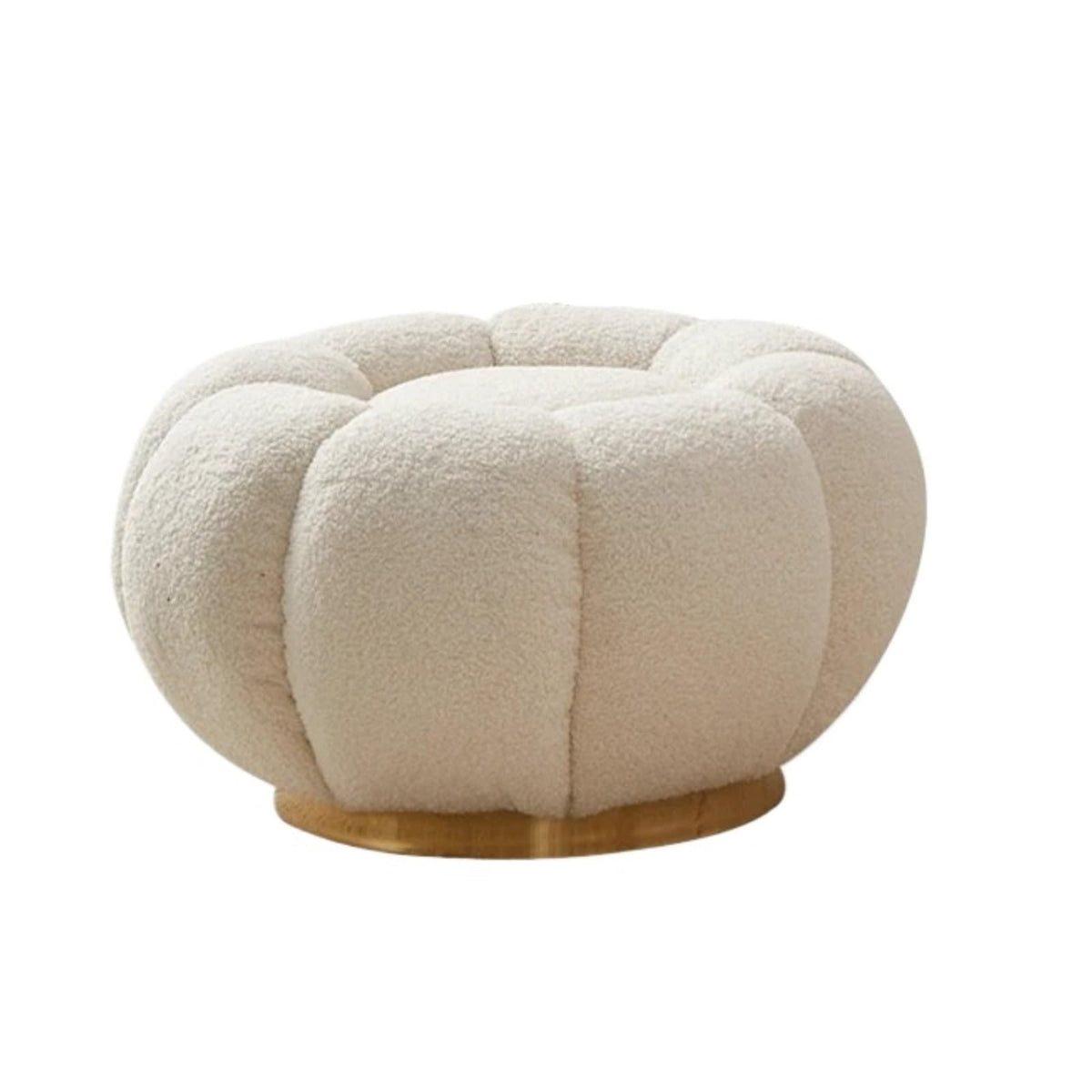 White Lamb Velvet Lazy Sofa, Pumpkin Single Sofa, Small Sofa Chair, Tatami for Living Room, Balcony Reading, Winter Warm Stool(B)