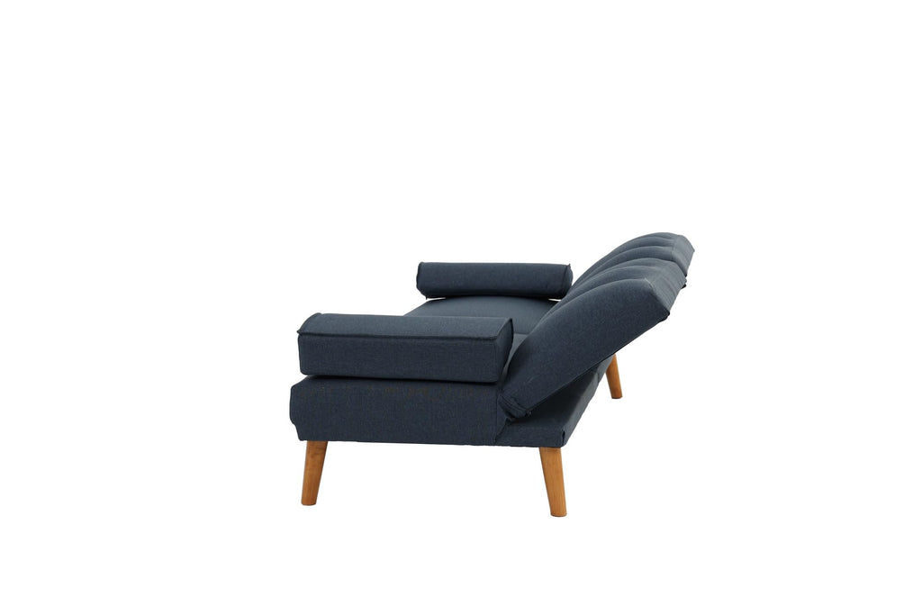 Tidyard Navy Polyfiber Adjustable Sofa with Solid Wood Legs, Contemporary Convertible Couch for Living Room, Includes Extra Cushion, 7? x 3? Chaise Not Included