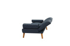Tidyard Navy Polyfiber Adjustable Sofa with Solid Wood Legs, Contemporary Convertible Couch for Living Room, Includes Extra Cushion, 7? x 3? Chaise Not Included