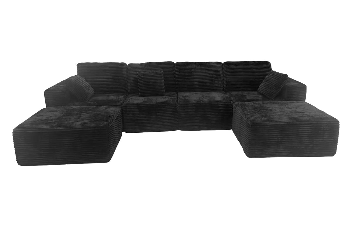 U-Shaped Modular Sponge Sofa in Corduroy