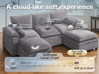 110" Modular Sectional Sofa with Storage, Premium Chenille Cloud Couch with Movable Ottomans, 1200lbs Heavy Duty Deep Seat Sectional, High-Density Foam