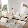 107'' Sectional Sleeper Sofa Bed with Pull Out Couch, Chenille L-Shaped Sofa with Adjustable Armrest, USB&Type-C Charging, Storage Ottoman, Free Combination for Living Room/Apartment, Gray