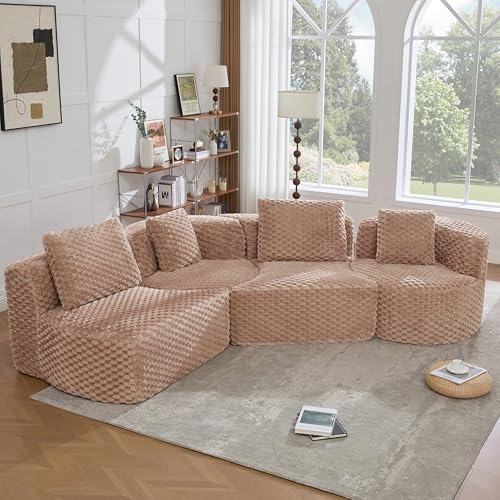 109.4'' Curved Modular Sectional Sofa, Round Sofa with Soft Upholstery