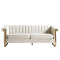 Tomkate 84" Velvet Chesterfield Sofa, Modern 3-Seat Couch with Gold Legs