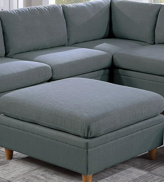 Tidyard Living Room Corner Sofa Wedge, Steel Gray Dorris Fabric Sectional with Wooden Legs, Plush Comfort Couch, Contemporary Style, 3? x 3? No Brand Name