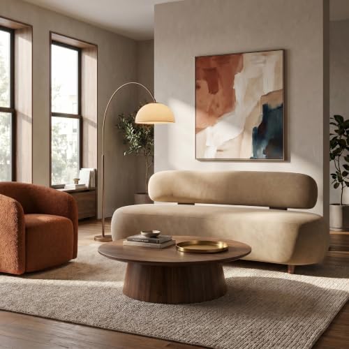 WILLIAMSPACE 66" Modern Velvet Curved Sofa Couch for Living Room, Nomad