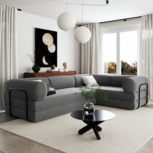 109.4'' Curved Modular Sectional Sofa, Round Sofa with Soft Upholstery