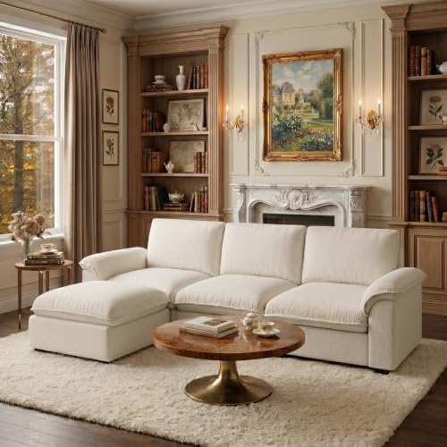 106.3" Chenille Modular Sectional Sofa,Convertible Cloud Couch