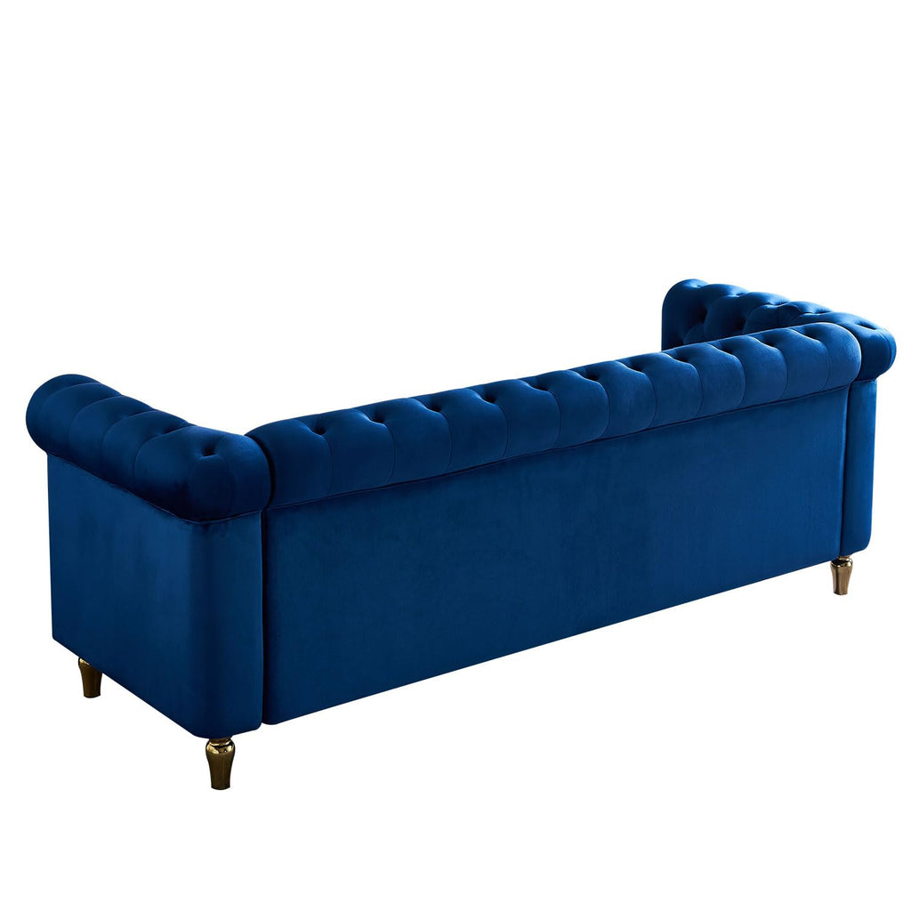 Velvet Sofa 84.65 inch for Living Room Blue Color CY368